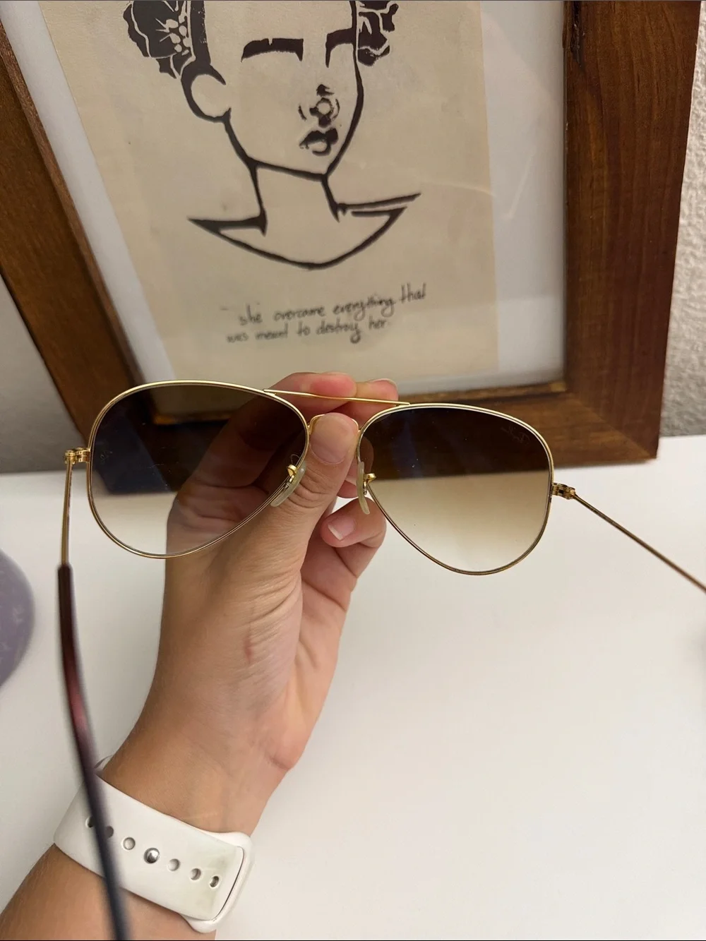 Ray-Ban Men’s Aviator Sunglasses - Gold Frame with Brown Gradient Lenses